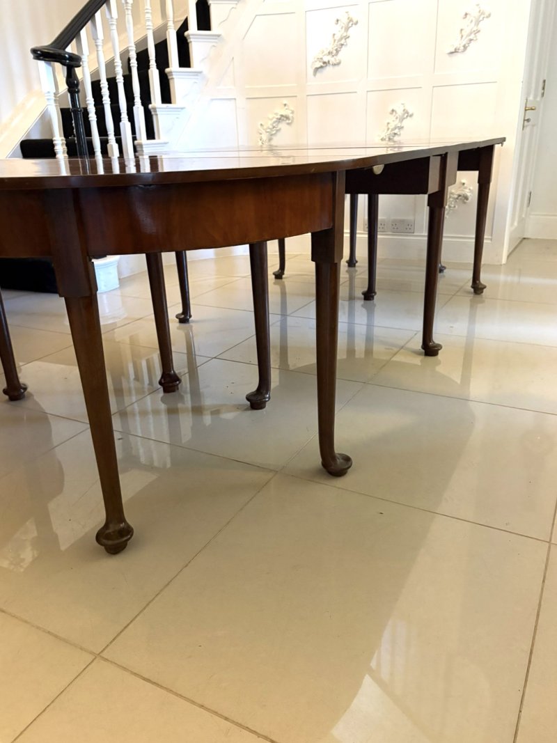 Antique Rare Georgian Figured Mahogany Metamorphic Dining Table Console Pair 12 Seater - Image 18